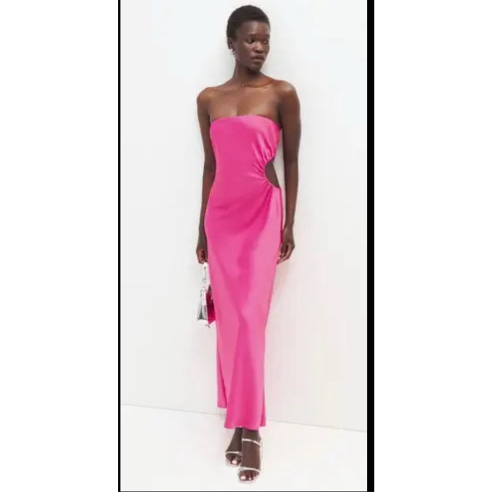 Reformation Pink Strapless Dress
